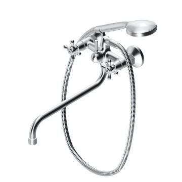 Смеситель Dorff (Дорфф) для ванны и душа с длинным изливом и душевым набором Vintage D6095000 хром