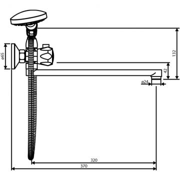 Смеситель Dorff (Дорфф) для ванны и душа с длинным изливом и душевым набором Modern D7095000 хром