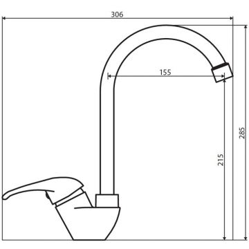 Смеситель Dorff (Дорфф) для кухни, полимер Comfort D8000000 хром