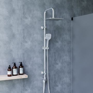 Душевая система Dorff (Дорфф) Norma, хром, квадратные лейки, серый, D0712000