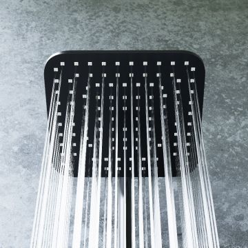 Душевая система Dorff (Дорфф) Norma, черная, квадратные лейки, D0712020