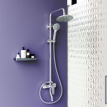 Душевая система Dorff (Дорфф) Prime, хром, смеситель для ванны и душа серый, D0740900