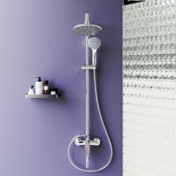 Душевая система Dorff (Дорфф) Prime, хром, смеситель для ванны и душа серый, D0740900