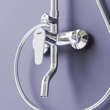 Душевая система Dorff (Дорфф) Prime, хром, смеситель для ванны и душа серый, D0740900