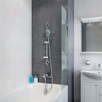 Душевой комплект Dorff (Дорфф) Norma, ручной душ 5 функций, стойка 600 мм, шланг 175 мм, хром, серый, D0101000