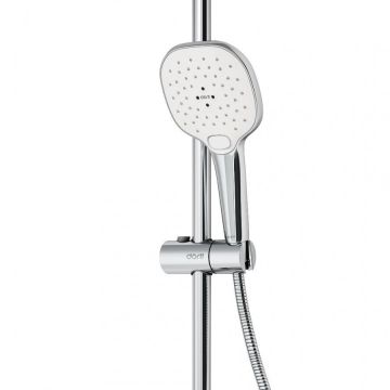 Душевой комплект Dorff (Дорфф) Prime, ручной душ 5 функций, стойка 600 мм, шланг 175 мм, хром, белый, D0140000