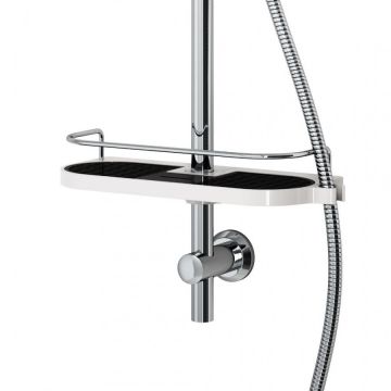 Душевой комплект Dorff (Дорфф) Prime, ручной душ 5 функций, стойка 600 мм, шланг 175 мм, хром, белый, D0140000