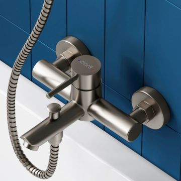 Смеситель для ванны и душа Dorff (Дорфф) Logic, нержавеющая сталь, серебристый, D3010000SS