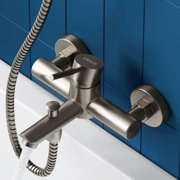 Смеситель для ванны и душа Dorff (Дорфф) Logic, нержавеющая сталь, серебристый, D3010000SS