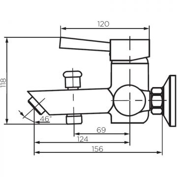 Смеситель для ванны и душа Dorff (Дорфф) Logic, нержавеющая сталь, серебристый, D3010000SS