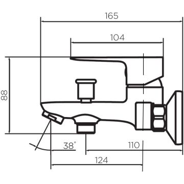 Смеситель для ванны и душа Dorff (Дорфф) Prime, хром, D4011000