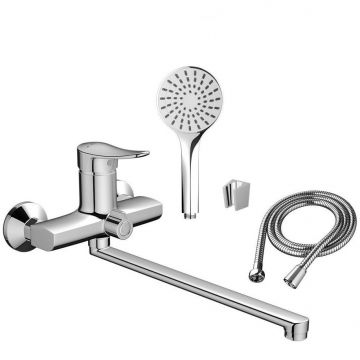 Смеситель для ванны и душа Dorff (Дорфф) Ultra, хром, душевой набор, универсальный излив. D5095000