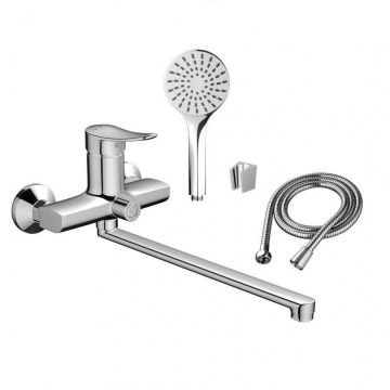 Смеситель для ванны и душа Dorff (Дорфф) Ultra, хром, душевой набор, универсальный излив. D5095000