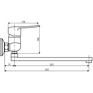 Смеситель для ванны и душа Dorff (Дорфф) Ultra, хром, душевой набор, универсальный излив. D5095000
