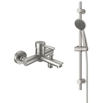 Душевой комплект Dorff (Дорфф) Logic, нержавеющая сталь, смеситель для ванны и душа D0103030SS