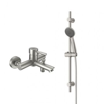 Душевой комплект Dorff (Дорфф) Logic, нержавеющая сталь, смеситель для ванны и душа D0103030SS