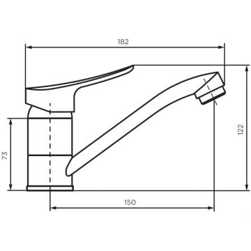 Смеситель для умывальника Dorff (Дорфф) Norma, хром, поворотный излив, D1000000