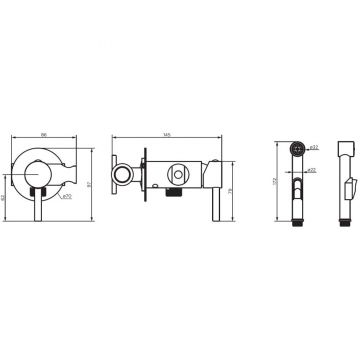 Смеситель встроенный Dorff (Дорфф) Logic, гигиенический душ, хром, D3075000