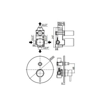 Смеситель для душа Paffoni (Паффони) Light LIG015BO скрытого монтажа, белый матовый