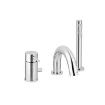 Смеситель для ванны Paffoni (Паффони) Light LIG047ST установка на борт, сталь