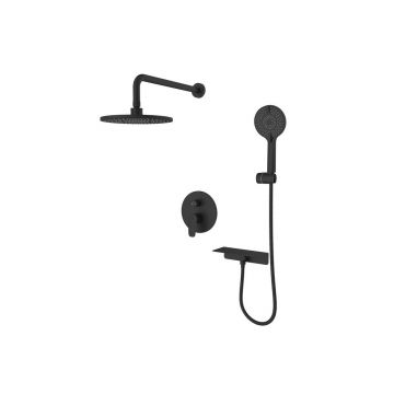Душевая система Milardo (Милардо) Rora скрытого монтажа с тропическим душем и ручным душем, черный матовый, RORBL02M67