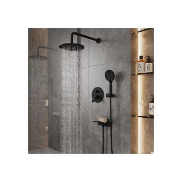 Душевая система Milardo (Милардо) Rora скрытого монтажа с тропическим душем и ручным душем, черный матовый, RORBL02M67