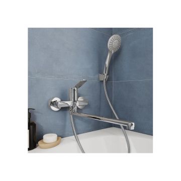 Смеситель для ванны Milardo (Милардо) Enjoyс длинным изливом, глянцевый хром, ENJSB00M10