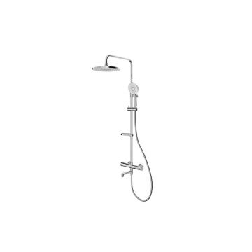 Смеситель термостатический для ванны Milardo (Милардо) Ideal Spa со стойкой и тропической лейкой, глянцевый хром, ILSSBTHM06