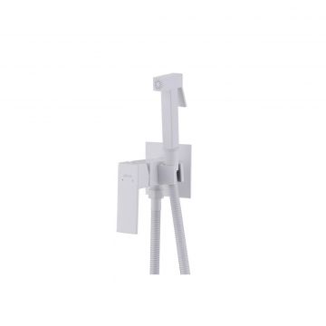 Смеситель Abber (Аббер) Daheim AF8226W с гигиеническим душем,белый матовый