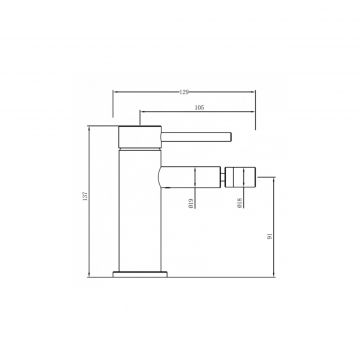 Смеситель Abber (Аббер) Wasser Kreis 316 AF8124BG для биде, золото брашированное