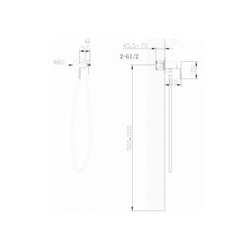 Смеситель Abber (Аббер) Wasser Kreis AF8125RG с гигиеническим душем, розовое золото