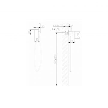 Смеситель Abber (Аббер) Wasserfall AF8625G с гигиеническим душем, золото матовое