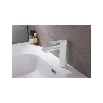 Смеситель Abber (Аббер) Weiss Insel AF8010FW для раковины, белый матовый