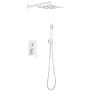 Душевая система Abber (Аббер) Daheim AF8219W скрытого монтажа без излива, белая матовая