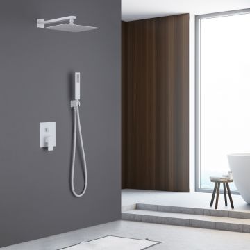 Душевая система Abber (Аббер) Daheim AF8219W скрытого монтажа без излива, белая матовая