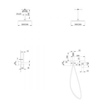 Душевая система Abber (Аббер) Daheim AF8221 скрытого монтажа без излива, хром