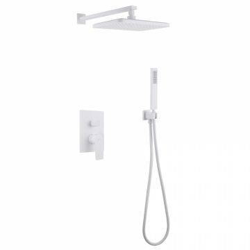 Душевая система Abber (Аббер) Weiss Insel AF8018FW скрытого монтажа без излива, белый матовый