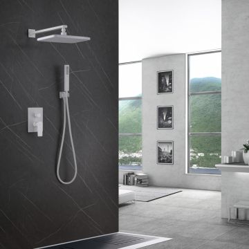 Душевая система Abber (Аббер) Weiss Insel AF8018FW скрытого монтажа без излива, белый матовый