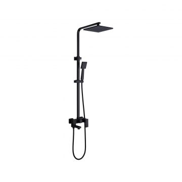 Душевая стойка Abber (Аббер) Daheim AF8216BL с изливом, черный матовый