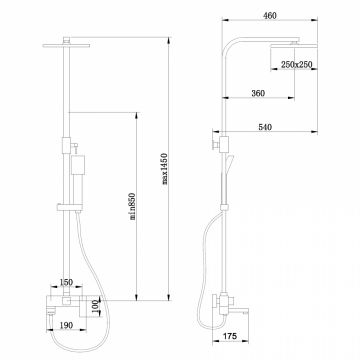 Душевая стойка Abber (Аббер) Daheim AF8216WL с изливом, белая матовая