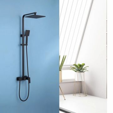 Душевая стойка Abber (Аббер) Daheim AF8220BL без излива, черный матовый