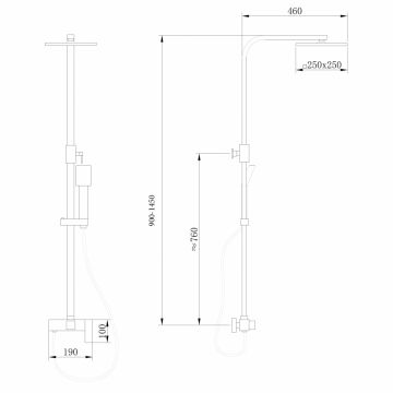 Душевая стойка Abber (Аббер) Daheim AF8220L без излива, хром