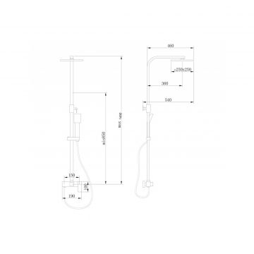 Душевая стойка Abber (Аббер) Daheim AF8220SPL без излива, сатин