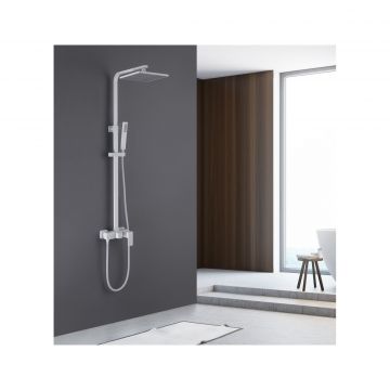 Душевая стойка Abber (Аббер) Daheim AF8220WL без излива, белая матовая