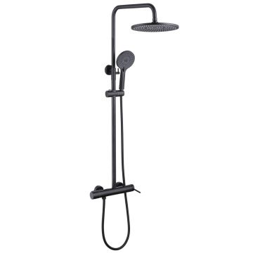 Душевая стойка Abber (Аббер) Emotion AF8816BL с изливом, черный матовый