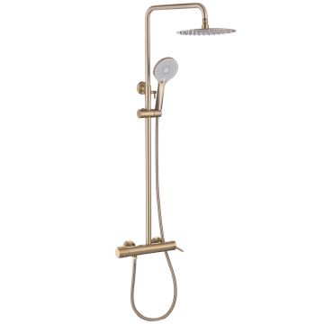 Душевая стойка Abber (Аббер) Emotion AF8816GL с изливом, золото матовое