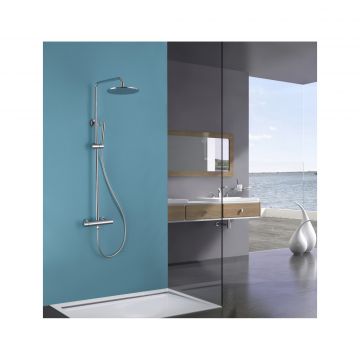 Душевая стойка Abber (Аббер) Wasser Kreis AF8160L с термостатом без излива, хром