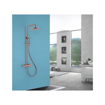 Душевая стойка Abber (Аббер) Wasser Kreis AF8160RGL с термостатом без излива, розовое золото