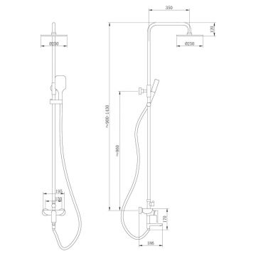 Душевая стойка Abber (Аббер) Weiss Insel AF8016FWL с изливом, белый матовый