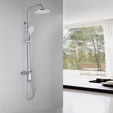 Душевая стойка Abber (Аббер) Weiss Insel AF8016N с изливом, хром